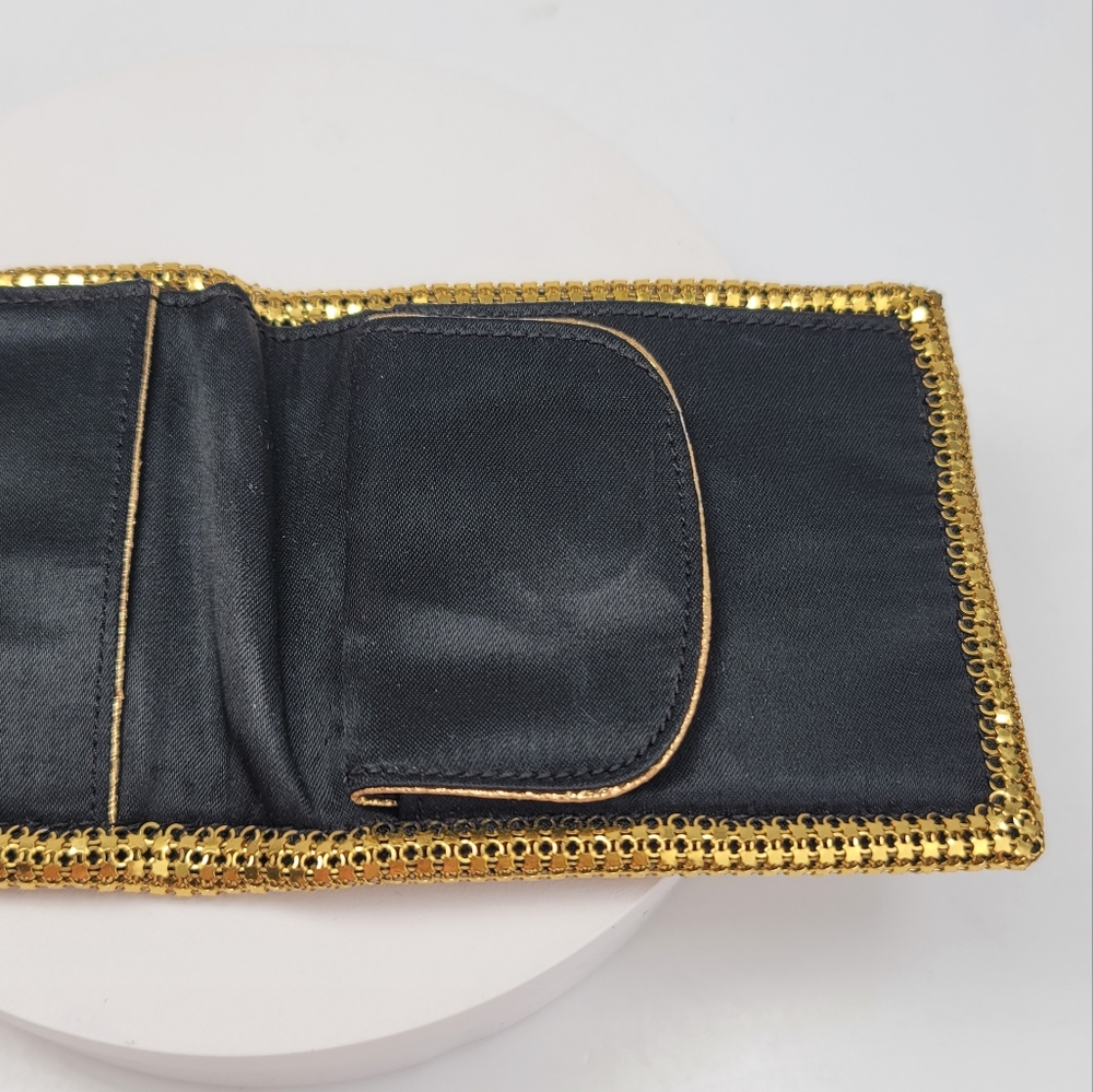 Evans Vintage 1960s Metallic Gold Mesh Bifold Wallet - Picture 5 of 17